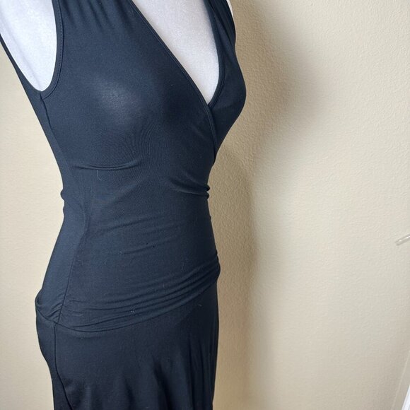 TART Black Knit Wrap Front Ruched Body Con Mini Dress Size XS - Picture 9 of 12